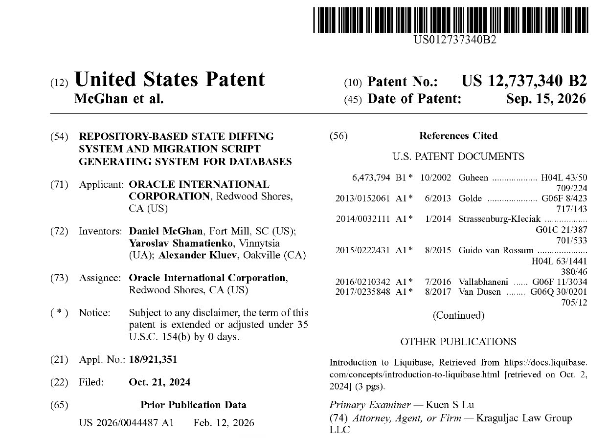 Front page of U.S. Patent 12,737,340 B2, listing inventors Daniel McGhan, Yaroslav Shamatienko, and Alexander Kluev